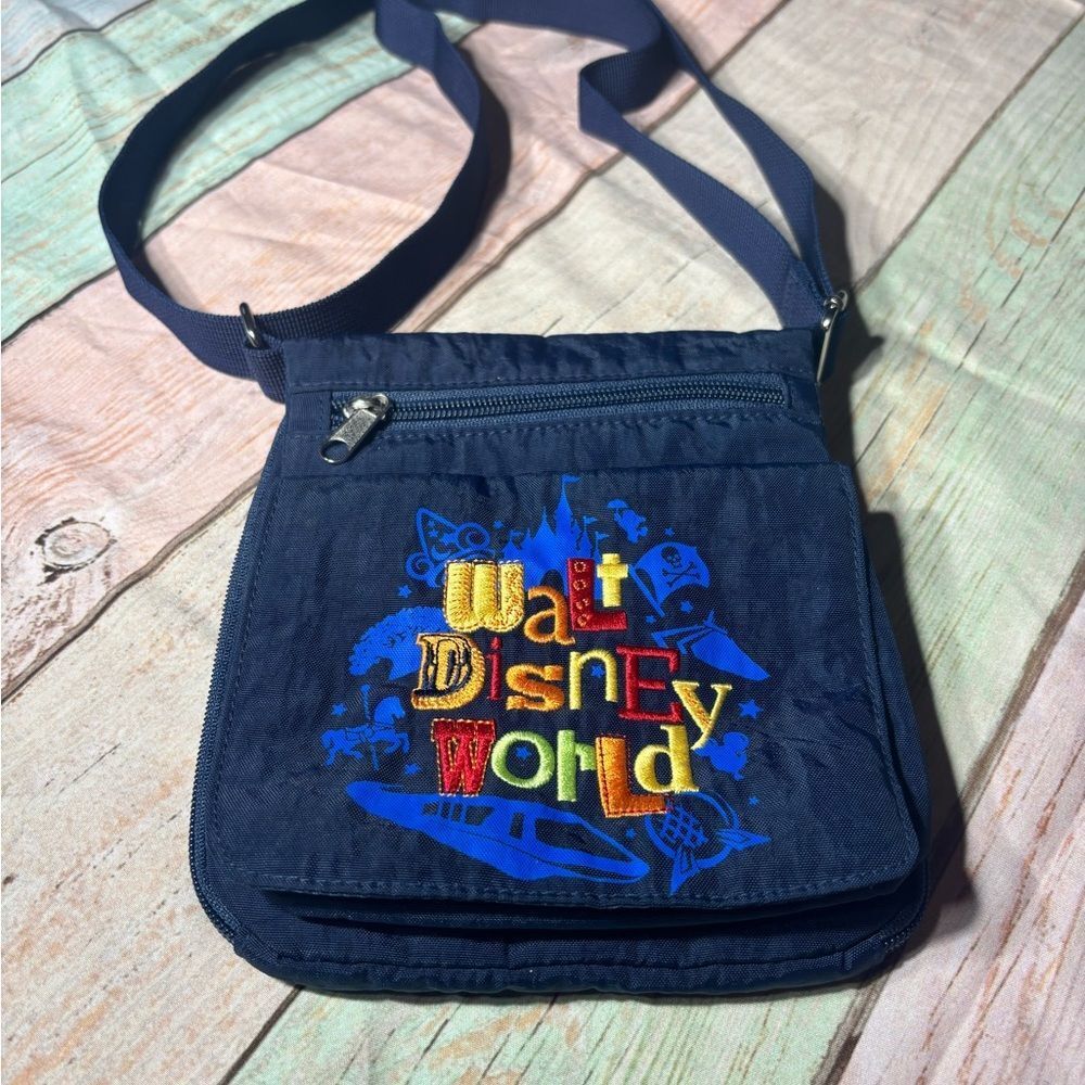 Disney Navy Embroidered Walt Disney World Crossbody Bag NWOT